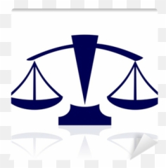 Wall Mural Justice Scales - vector blue icon PIXERSUS Balance Law png