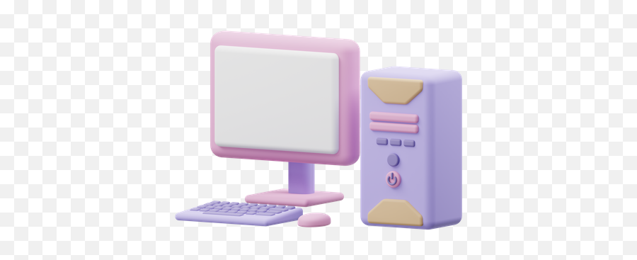 Premium Computer 3d Illustration Download In Png Obj Or - Office Equipment,Vaporwave Icon Pack