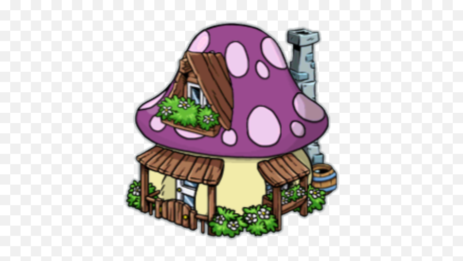 Download Mushroom Clipart Smurf - Mushroom House Smurf Village Png,Smurf Png