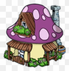 Download Mushroom Clipart Smurf - Mushroom House Smurf Village Png,Smurf Png