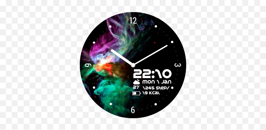 Download Hd Rainbow Smoke Watch Face Preview Transparent Png - Amoled Aurora,Rainbow Smoke Png