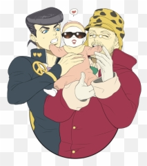 Higashikata Jousuke Joseph Joestar Shizuka And - Joseph Joestar Shizuka Joestar Png,Joseph Joestar Png