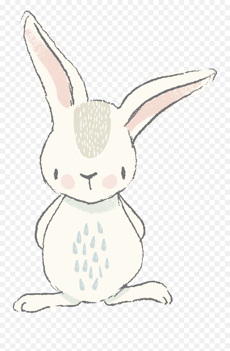 Easter Watercolor Rabbit White Painting - Easter Bunny Chalkboard Art Png,White Bunny Png