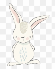Easter Watercolor Rabbit White Painting - Bunny Chalkboard Art png