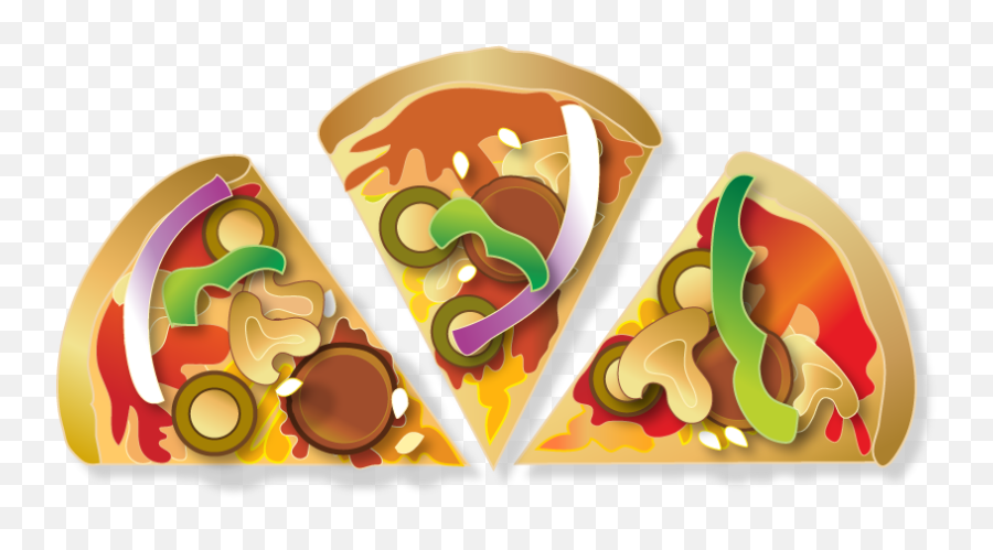 Pizza Slices 3 - Pizza With 6 Slices Png,Pizza Clipart Transparent Background