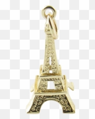 Vintage 14 Karat Yellow Gold Eiffel Tower Charm - Keychain Png,Eiffel Tower Transparent Background