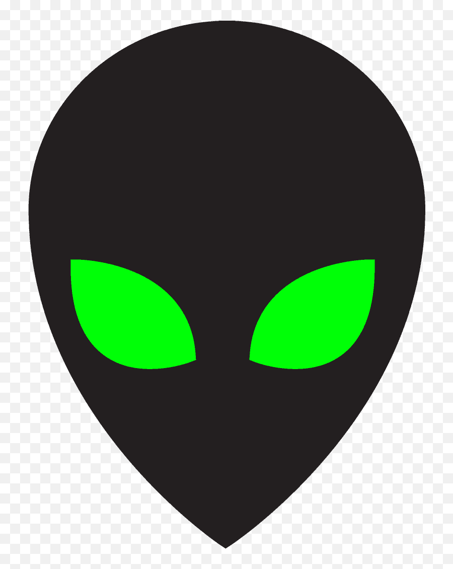 Download A Black Alien Head With Green - Camera Icon Png,Green Eyes Png