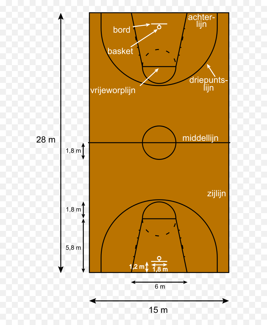 Download Basketball Court Png - Basketball Court Dimensions Metric,Basketball Court Png