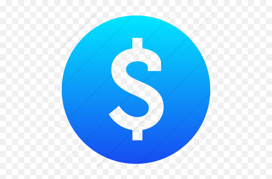 Iconsetc Simple Ios Blue Gradient Raphael Dollar Sign Icon - Dollar Sign Icon Ios Png,Cash Sign Png