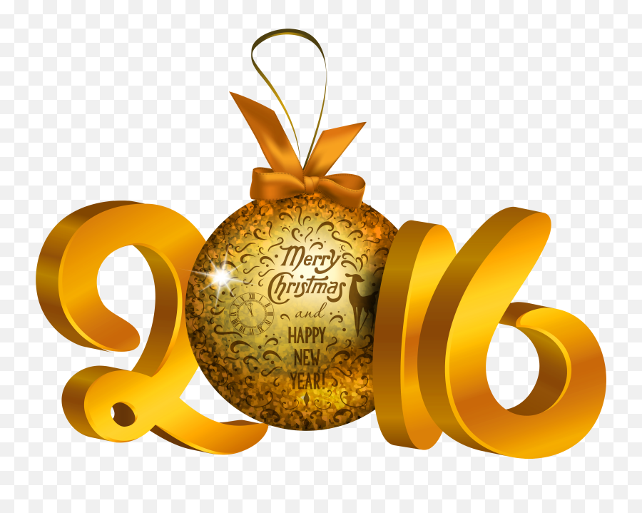 Yellow 2016 Decoration Png Clipart - 2016 Christmas Balls Christmas Day,Christmas Balls Png