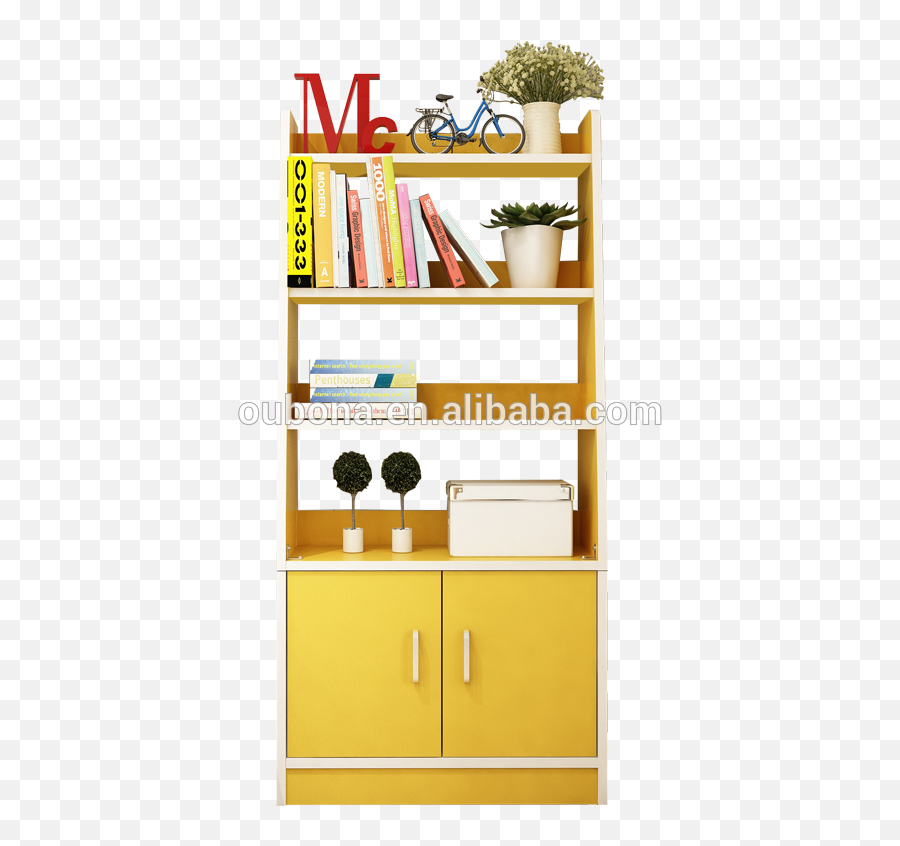 Modern 4 Shelf Elegant Bookshelf With 2 Doors Bookcase - Buy Bookshelf4 Shelf 2 Doors Bookshelfmodern Bookshelf Product On Alibabacom Vertical Png,Transparent Bookshelf