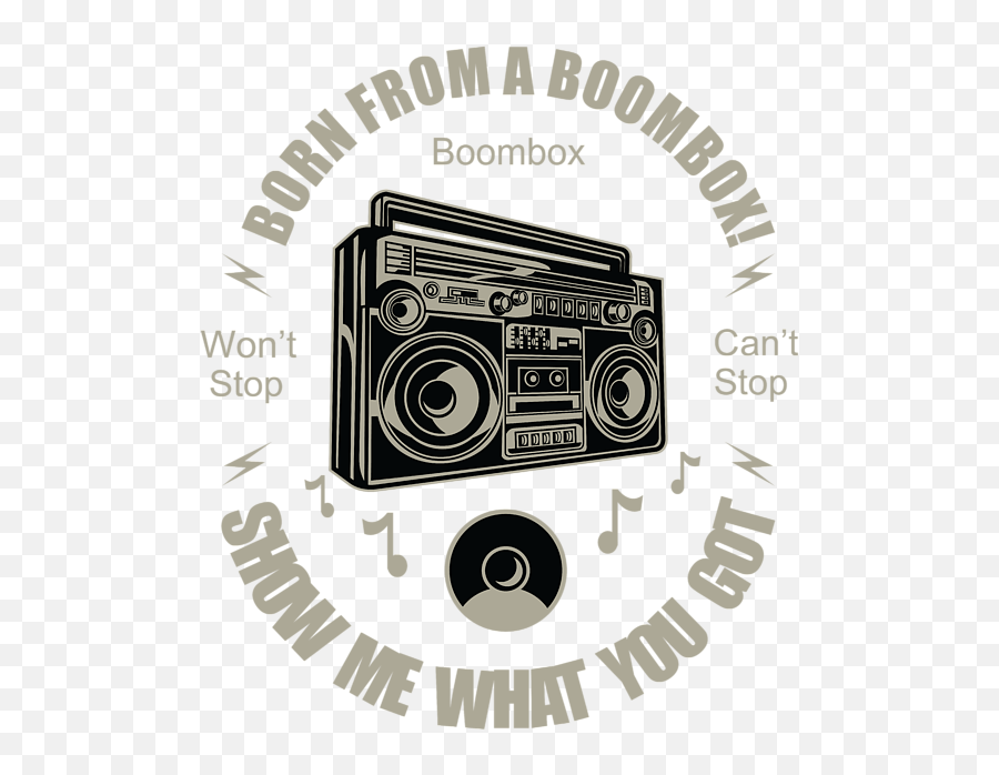 Born From A Boombox Shower Curtain - Born From A Boom Box Png,Boombox Transparent