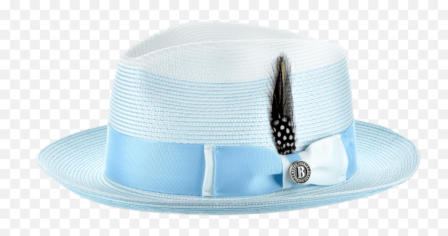 Summer Fedora Hat For Men White Light Blue Two Tone Straw Si - 963 Size L Costume Hat Png,Straw Hat Transparent
