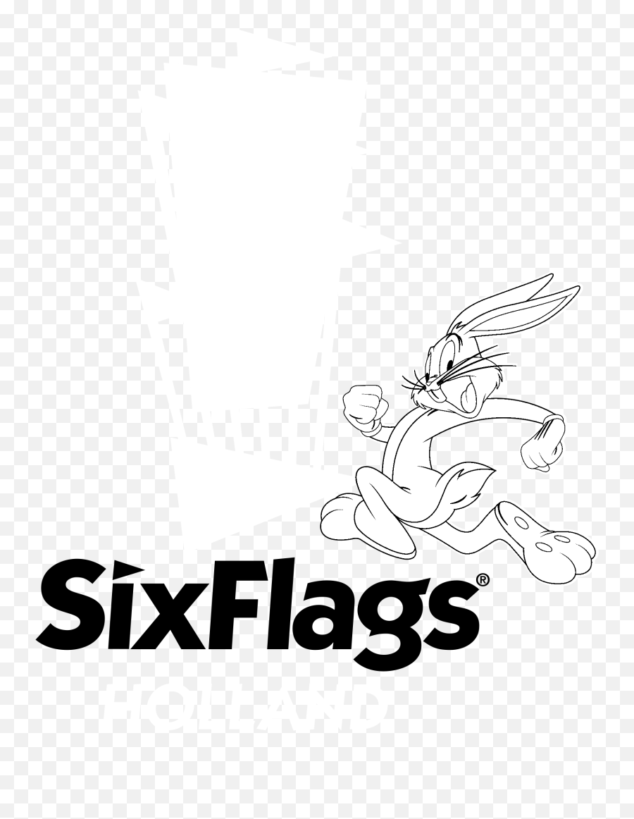 Six Flags Holland Logo Black And White - Six Flags Fiesta Black And White Six Flags Logo Png,Holland Roden Transparent