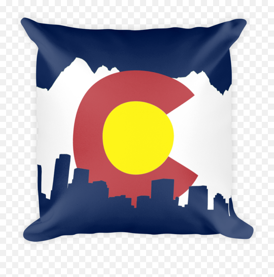 Denver Skyline Colorado Flag Pillow - Colorado Png,Colorado Flag Png