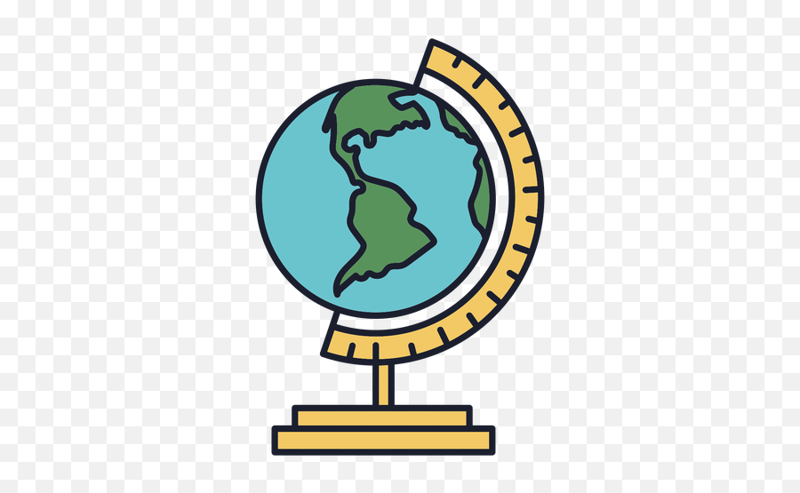 Earth Globe Colorful Icon Stroke - Transparent Png U0026 Svg Globo Terrestre Desenho Png,Flat Globe Icon