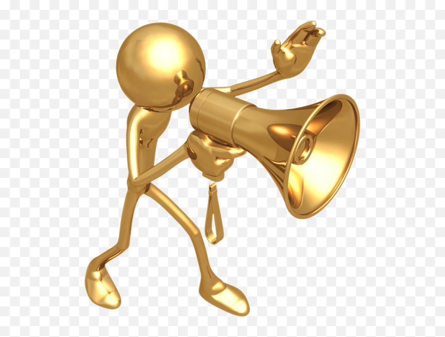Business Performance - Gold Man With Megaphone Png,Megaphone Icon Definitions