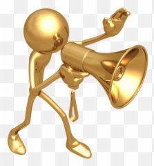 Business Performance - Gold Man With Megaphone png