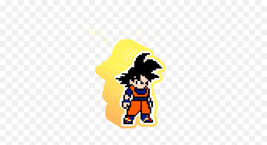 Goku Pixel Art Dbz Sticker - Goku Pixel Art Goku Dbz Goku Pixel Art Png,Byond Icon