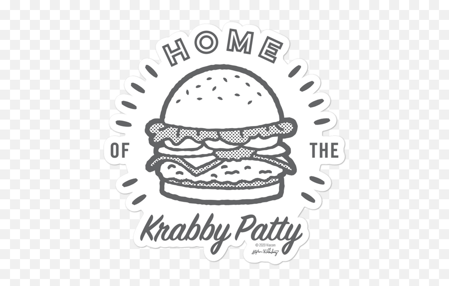 The Krusty Krab Home Of Krabby Patty Die Cut Sticker - Krabby Patty Draw Png,Icon Die Cutting