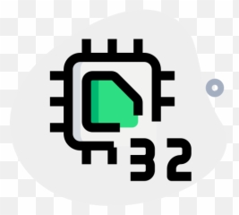 32 Bit - Free electronics icons Chip Icon png