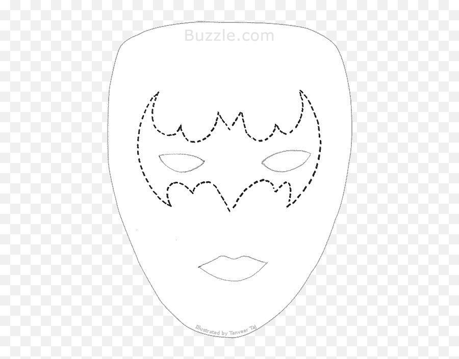 Batman Mask - Buzzlecom Printable Templates Face Painting Sketch Png,Batman Mask Transparent