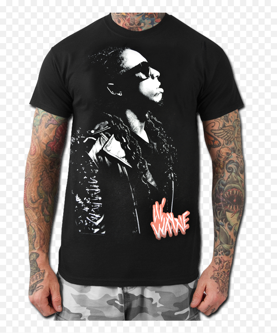 Profile Shot T - Shirt By Lilu0027 Wayne Rob Zombie Shirt Png,Lil Wayne Png