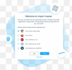 Export Data From Browsers And Apps To Passwarden - Dot png
