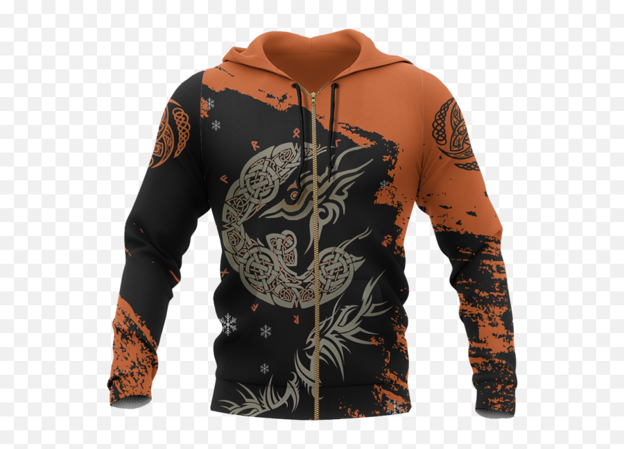 1sticeland Viking Zip Up Hoodie Tyru0027s Fenrir Triskele A0 - Tatto Dungeon And Dragons Png,Fenrir Png