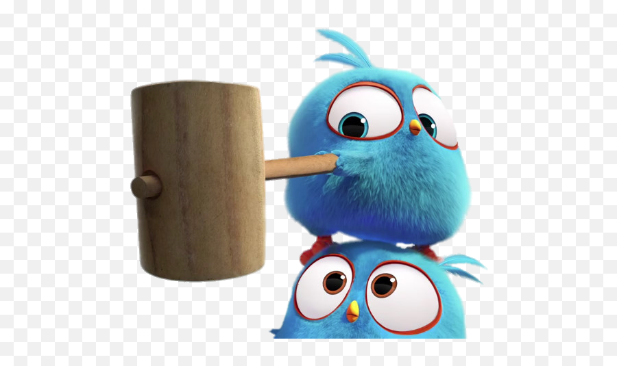 Angry Birds Blues Holding Hammer Png Image Transparent