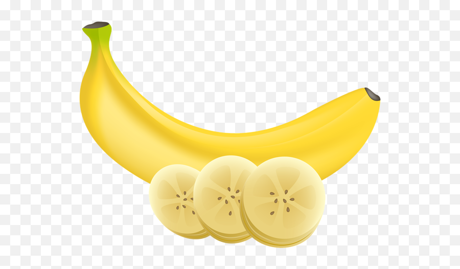 Banana And Slices Transparent Png Clip Art Image Frutas - Transparent Background Banana Png,Banana Transparent Png