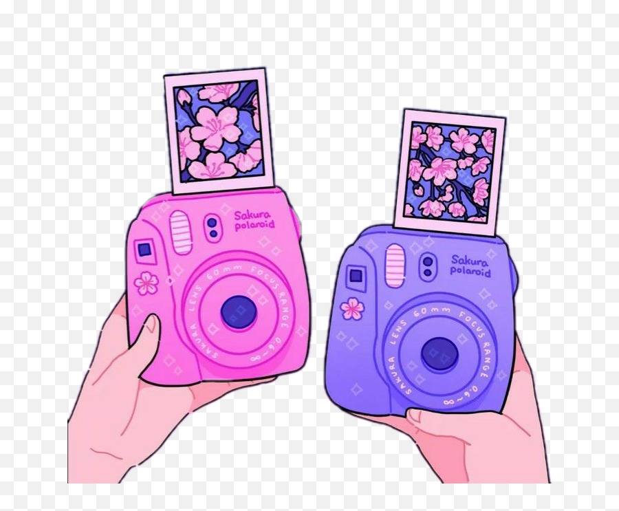 Pastel Purple Polaroid Camera - Collections Photos Camera Aesthetic Polaroid Drawings Png,Polaroid Camera Png