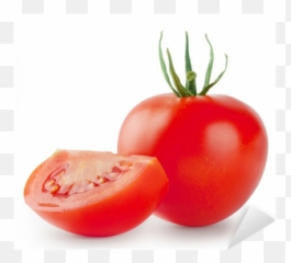 Bright Red Tomato With A Slice Sticker - Plum Tomato Png,Tomato Slice Png