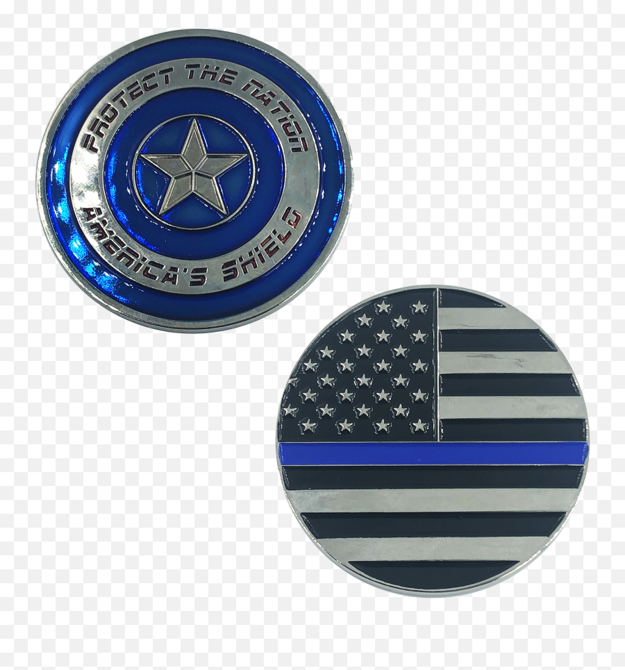 Thin Blue Captain America Shield Police Cbp Federal Agent - Captain America Shield Nypd Png,Captian America Logo