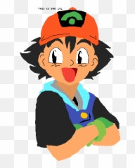 Download No Shading Ash Ketchum - png