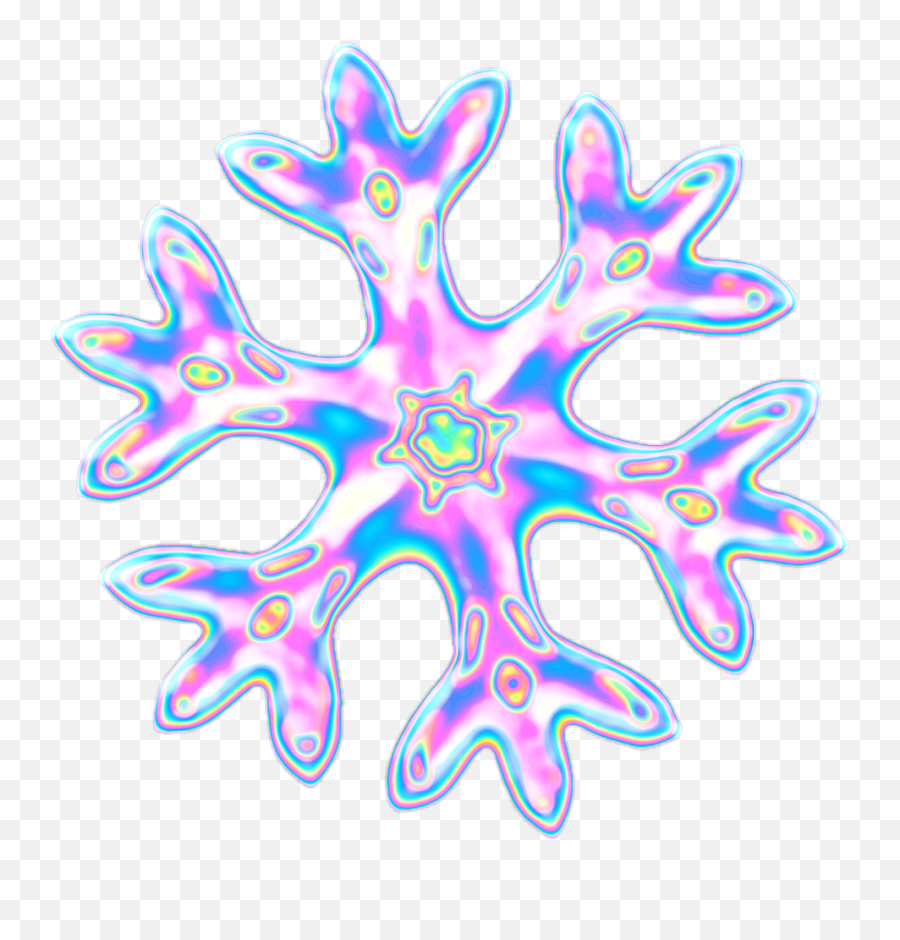 Emoji Snow Snowflake Holographic - Portable Network Graphics Png,Snowflake Emoji Png