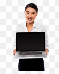 Girl With Laptop Png Image Play - Computer
