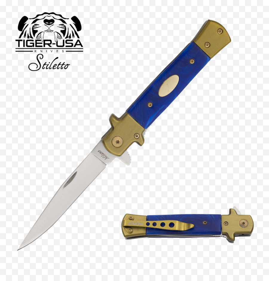 Tiger Blue Swirl Italian Milano - Stiletto Milano 1045 Surgical Steel Png,Switchblade Png