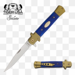 Tiger Blue Swirl Italian Milano - Stiletto Milano 1045 Surgical Steel Png,Switchblade Png