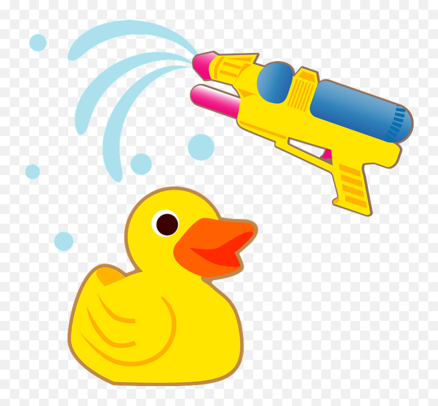 Rubber Duck U0026 Water Gun Clipart Free Download Transparent - Dot Png,Rubber Ducky Png