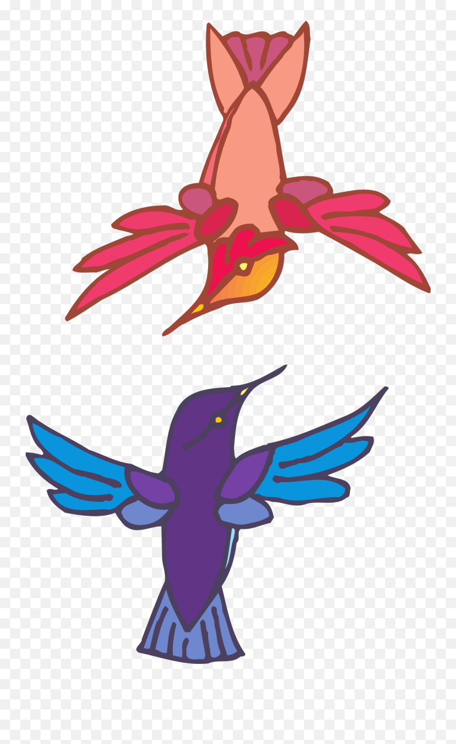 Two Birds Flying Drawing Free Image - Two Birds Of Different Color Png,Birds Flying Transparent