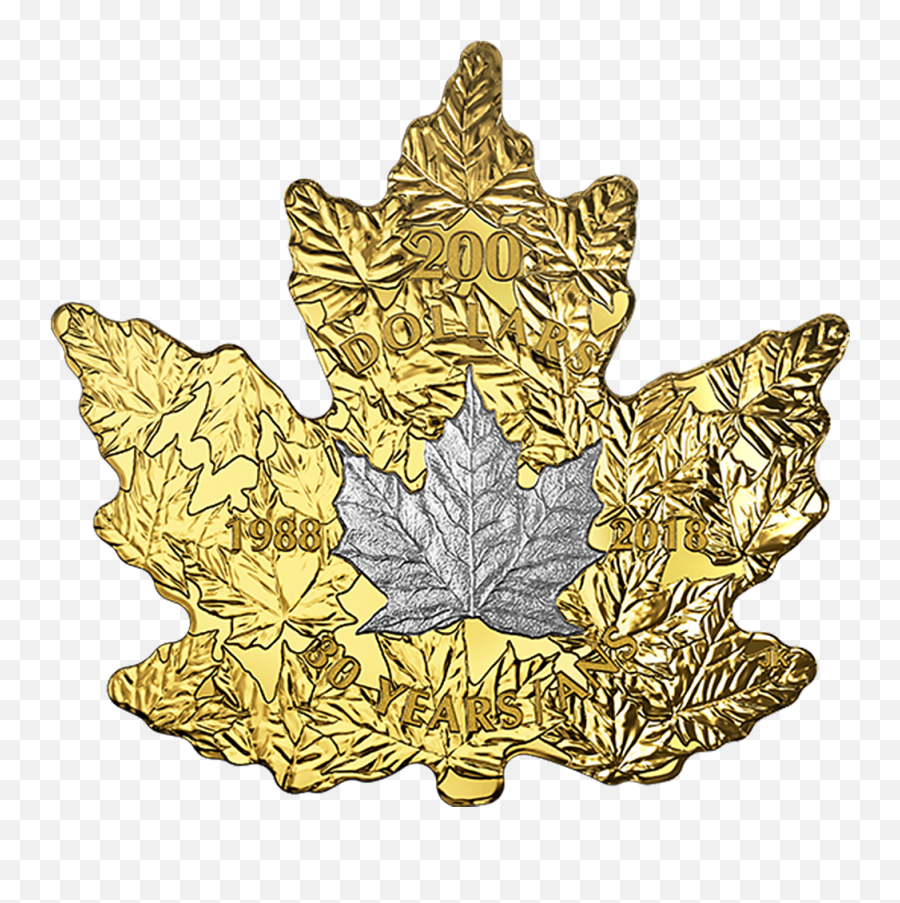 Download Hd Pure Gold Platinum - Plated Coin Canadian Canadian Platinum Maple Leaf Png,Canadian Leaf Png