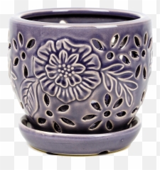 Vintage Floral Orchid Planter Pennington Garden Décor - Serveware png