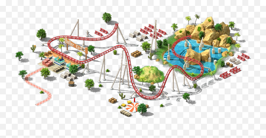 Megapolis Roller Coaster Png Image With - Rollercoaster Tycoon World Rides,Roller Coaster Png