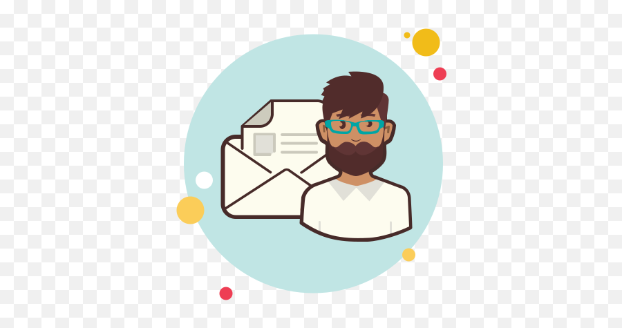 Man With Envelope Icon - Cartoon Beard Man Png,Envelope Icon Png