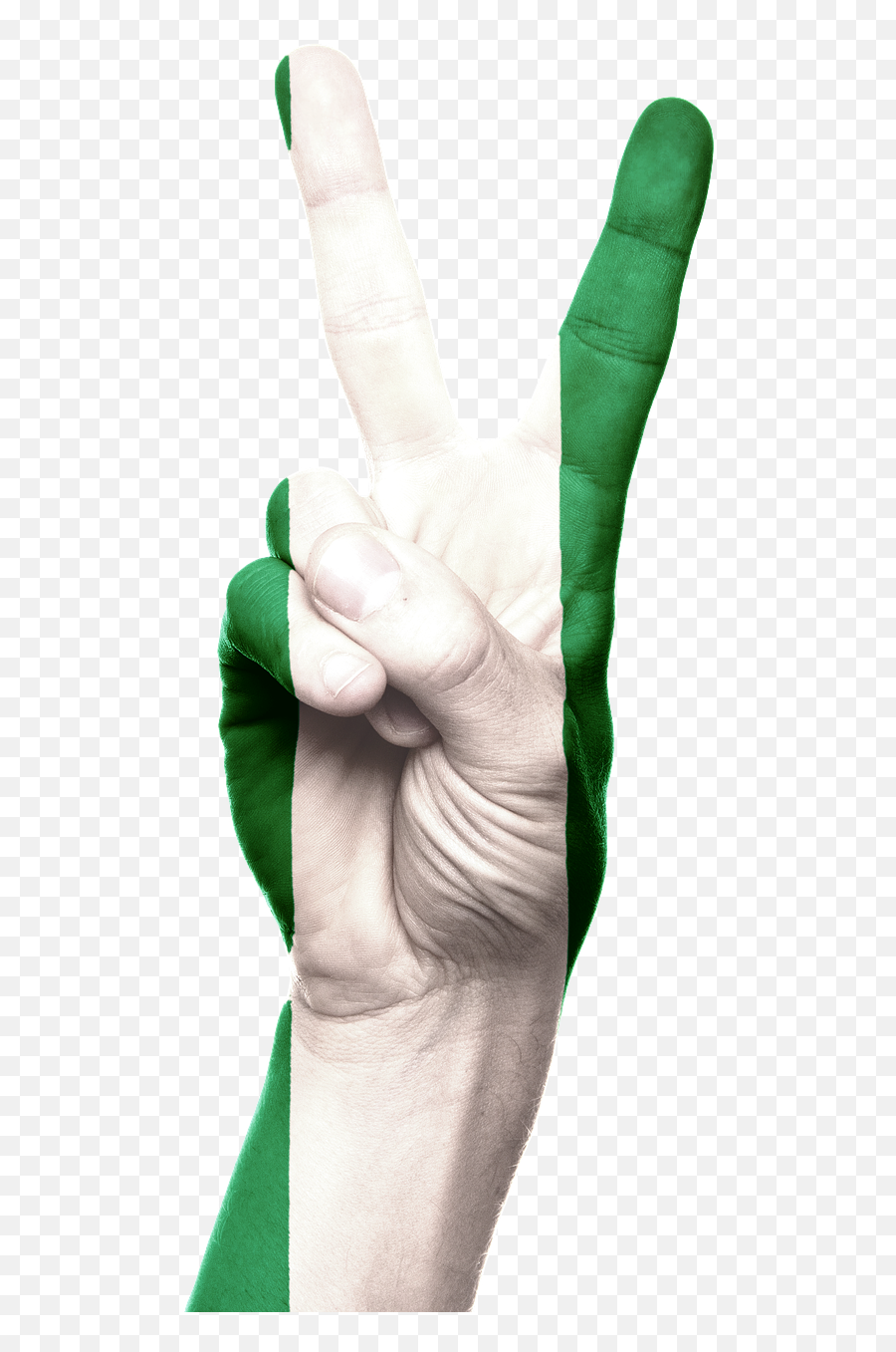 Nigeria Flag Hand Peace Victory - High Resolution Nigerian Flag Png,Nigerian Flag Png