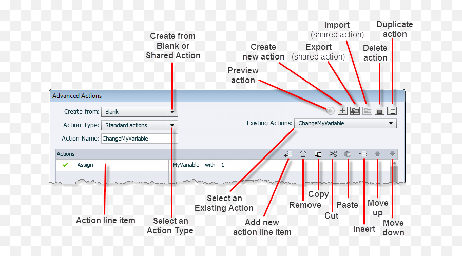 Standard Actions In Adobe Captivate - Statistical Graphics Png,Action Item Icon