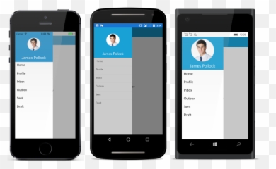 Xamarin Navigation Drawer - Menu Forms Example png