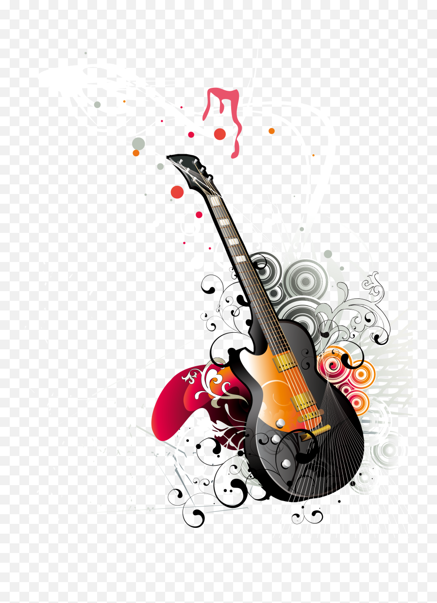 Download Guitar Instrument Vector Musical Free Frame Clipart - Transparent Musical Instruments Clipart Png,Bass Guitar Png