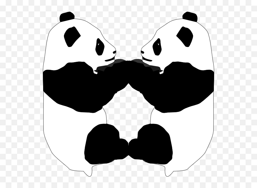 Panda Bear Outline - Pareja De Osos Panda Png,Panda Buddy Icon
